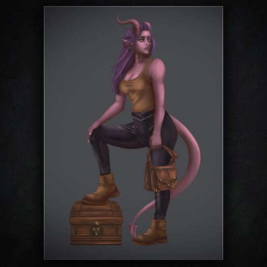 Kaira The boss Nahem | Tiefling | D&amp;D | Commissioned by NPC Bazaar | 2020