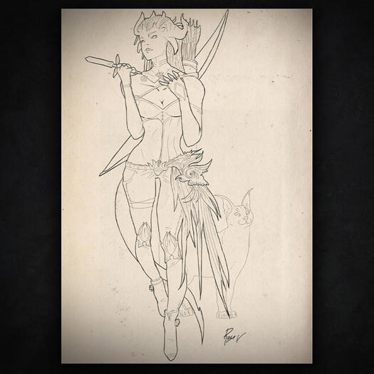 Tiefling Sorcerer | D&amp;D | Original | Commissioned by - I lost her name | 2018