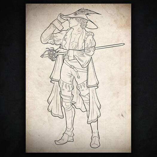 Human Bard | D&amp;D | Original | Commissioned by Matt Sanders | 2018