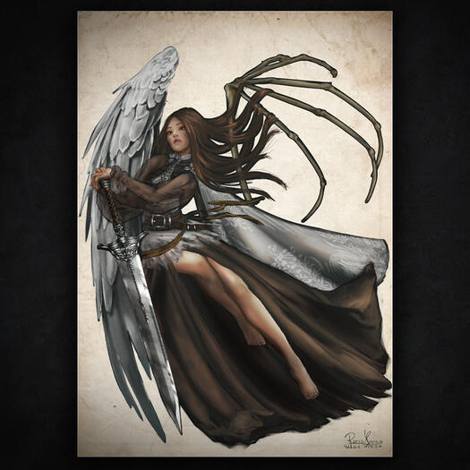 Aasimar Fighter | D&amp;D | Original | Commissioned by Olwen Alexandria Dick | 2018